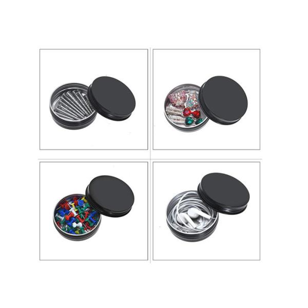 15ml 50ml 60ml 100ml 150ml Round Empty Tin Can Black Tin Screw Lid Black Aluminum Jar
