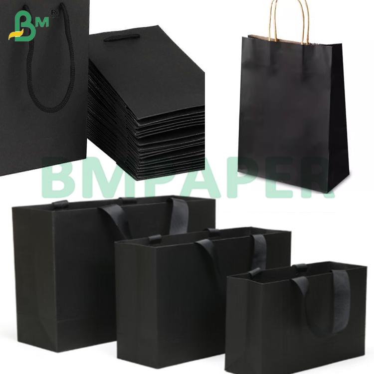 80Gsm Durable Black Kraft Paper Rolls for Making Shopping Bags