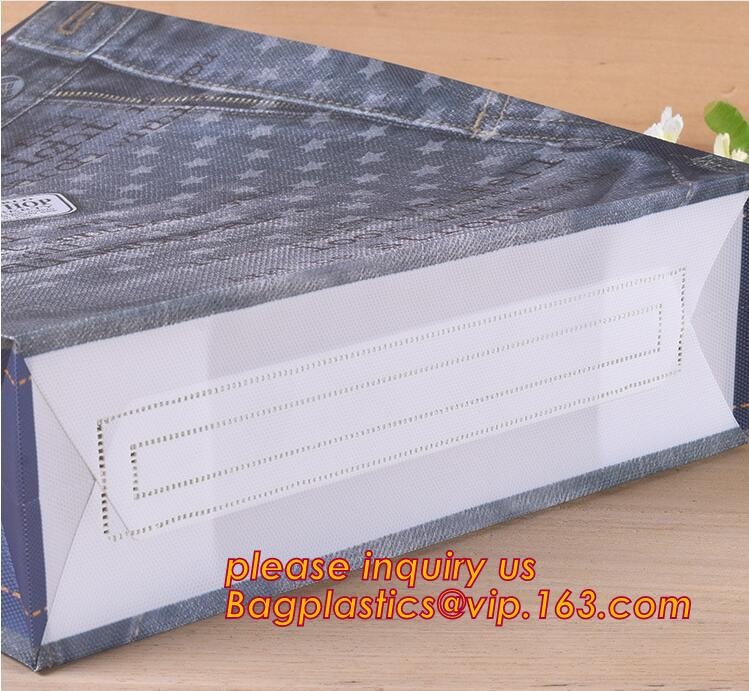 Promotional customized high quality soft loop plastic cloth bag,manufacturer custom soft loop handle polyethylene PE pla