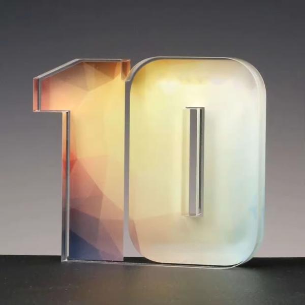 Multipurpose Clear Acrylic Plaques And Awards Number Award Block Custom Shape