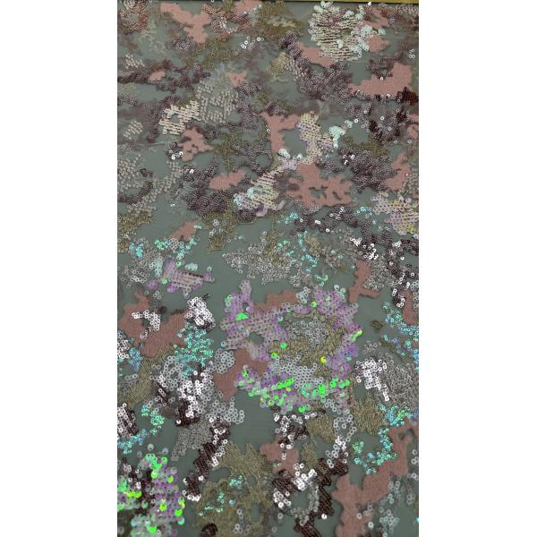 Sequin Lace Fabric Leafy Sequin Floral Elegant And Breathe Embroidered Lace Fabric Luxury Occasion Fabric
