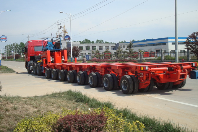 Semi-Trailer Hydraulic Axis Steerable Cast Semi Trailer for Multi Axles Bridge Girder Transport