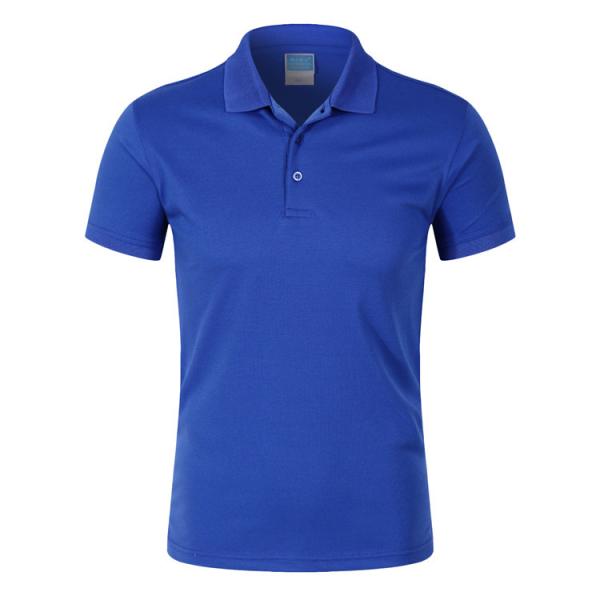 Quality Eco Friendly SGS Blue Polo T Shirt Custom Applique Logo for sale