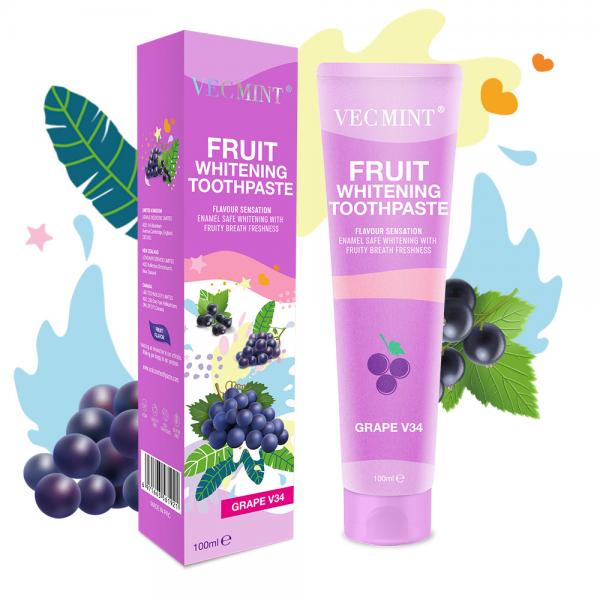 new arrival fruit whitening colorful toothpaste 100ml
