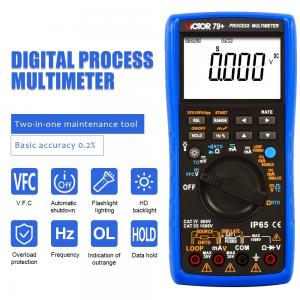 China VICTOR 79+ Process Multimeter resistance 400ohm thermocouple frequency 100hz loop 24V Digital Multimeter wholesale