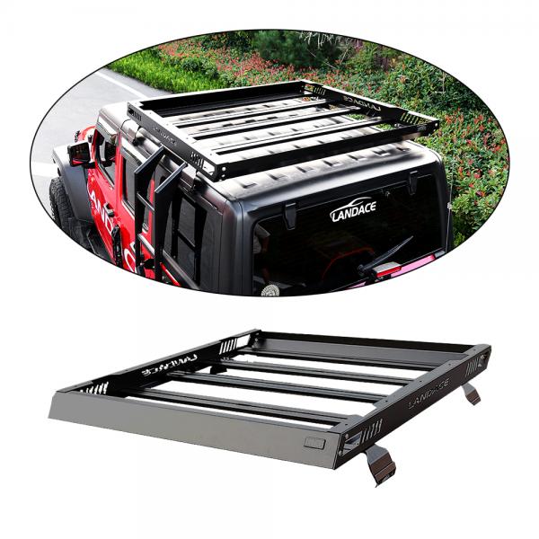 Landace Car Roof Cargo Carrier Aluminium Roof Basket Rack With Side Ladder