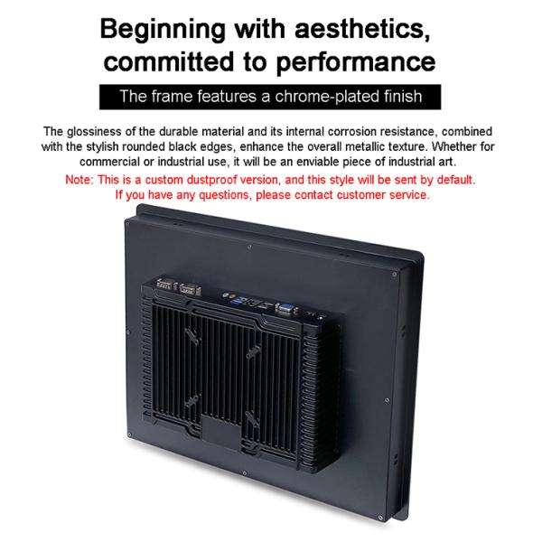19 inch Wide Working Temperature IP65 Aluminium case HD LCD Open Frame Embedded Integrated Touchscreen All-in-one Fanless PC