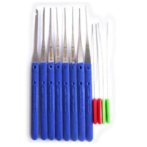 Quality Bule Handle Locksmith Tool Set Broken Key Extractor 12pcs / Set Portable for sale
