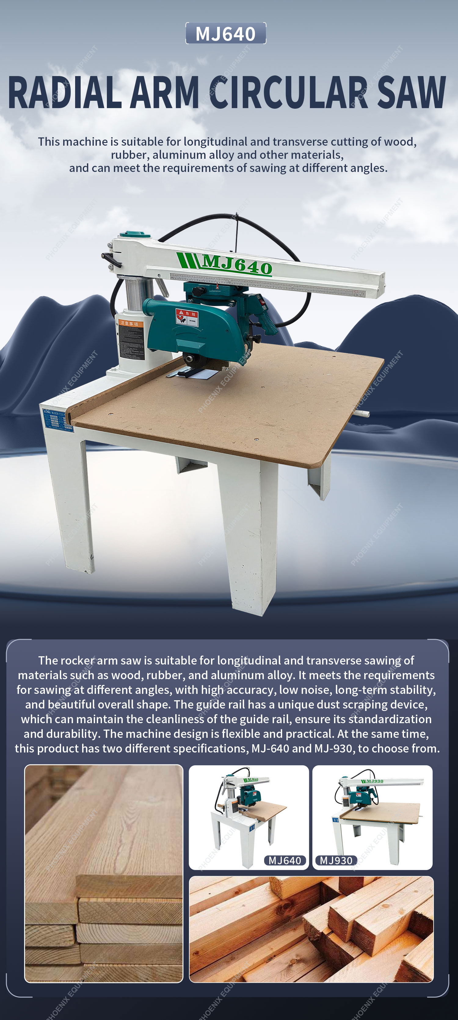45° Horizontal Rotation Woodworking Hand Saw Crosscut Saw Machine for Cutting Wood