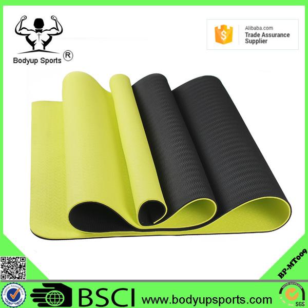 Quality Non-Slip Double Layer Soft Design Chemical Free No Smell Exercise Mat TPE Yoga Mat for sale