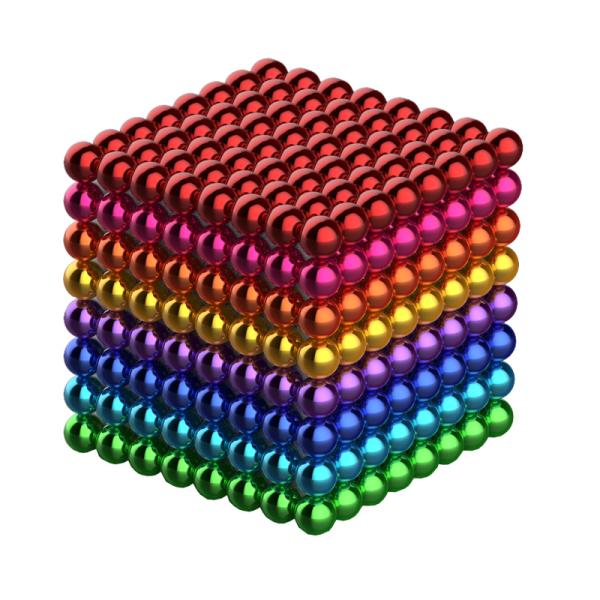 Silver Colorful D5mm 216pcs Neodymium Sphere Magnet