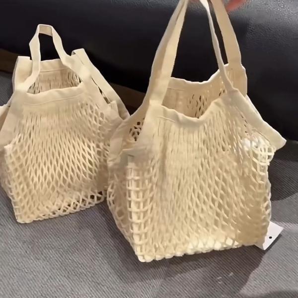 COTTON NET BAG STORAGE BAG FRUIT AND VEGETABLE MERCHANT SUPER SHOPPING BAG TOTE BAG SMALL WOVEN WOMEN'S BAG