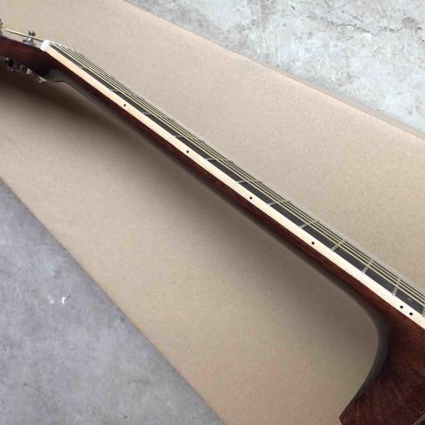 Custom 2020 New Real Abalone Aaaa All Solid Spruce Round Body Maple Binding Acoustic Guitar