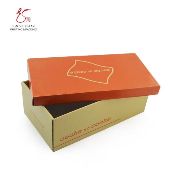 CMYK Color Kraft Paper Shoe Box , Drawer Type Shoe Box Custom Size Accepted