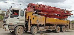 China After-sales Service White Used Putzmeister 46m Concrete Pump Truck on I Suzu Chassis wholesale