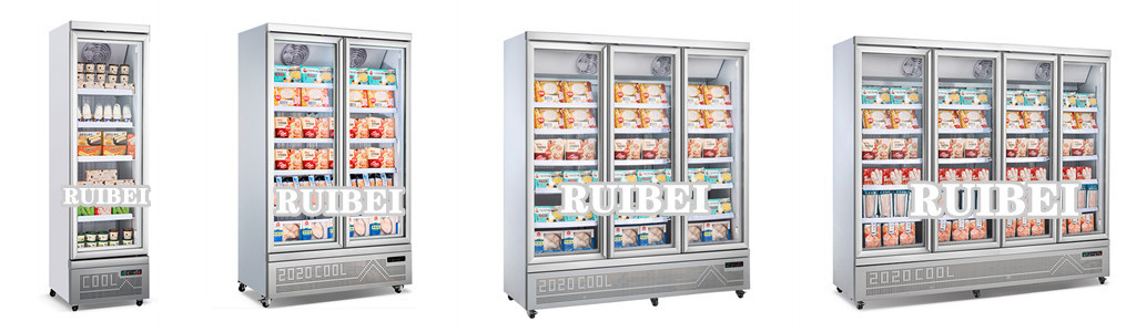 Ruibei 400L Supermarket Upright Ice Cream Popsicle Freezer