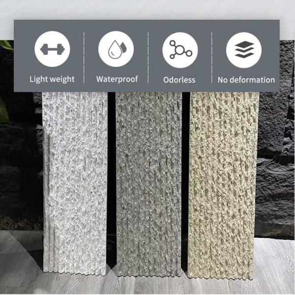 120 * 60cm Luxury PU Mushroom Stone Wall Panel Decorative Decor Simulation Stone