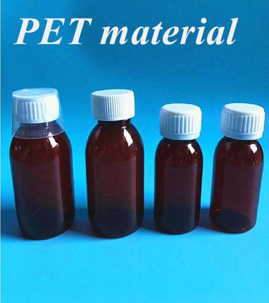 Quality 100ml 120ml 150ml Plastic Syrup Container With Measuring Cup for sale