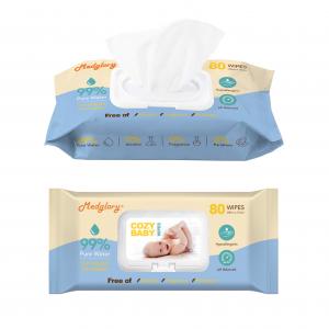 China 98 Percent Pure Water Baby Wipes For Sensitive Skin Newborns 80pcs wholesale