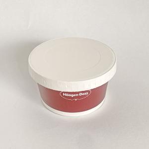 Single Wall Ice Cream Paper Cup With Lid 4oz 130ml Red Takeaway Containers