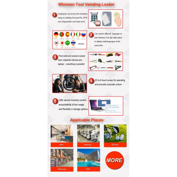 Customized Size Mini Mart Vending Machine , Industrial Tool Vending Machine