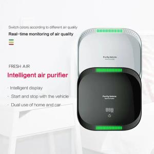 China PM2.5 Display Mini Portable Intelligent Air Purifier Smart Touch Car HEPA Filter Air Purifier With Air Quality Sensor wholesale
