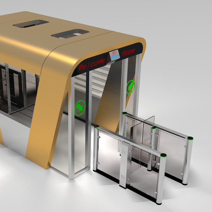 Secure Access Control Simplified Swing Gate Turnstile for Offices Public Spaces at Metro Station