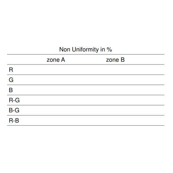 YE0178 BlankFilm White Balacing Test Target 4:3 Ratio 100% WHITE TEST CHART Shading Measurement Chart