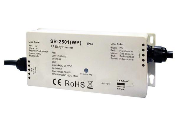 Quality RGBW 4CH Waterproof RF LED Dimmer For Outdoor Envirenment with Multiple Zones Function for sale