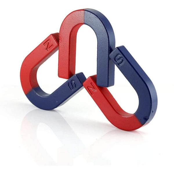 Red Blue U Shaped 200degrees 30mm Teaching Magnet