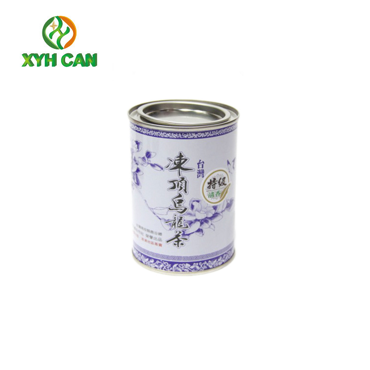 Empty Round Tinplate Can Tall Round Copper Tea Tins for British Black Tea