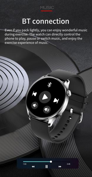 IP67 Waterproof Round Shape Smartwatch ECG Monitor Watch IOS Android