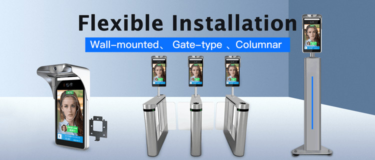 8 Inches Touchless Temperature Scanning Kiosk With Dual Cameras