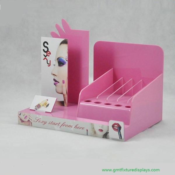 Cosmetic Acrylic Lipstick Display Rack Plexiglass Makeup Counter Lipstick