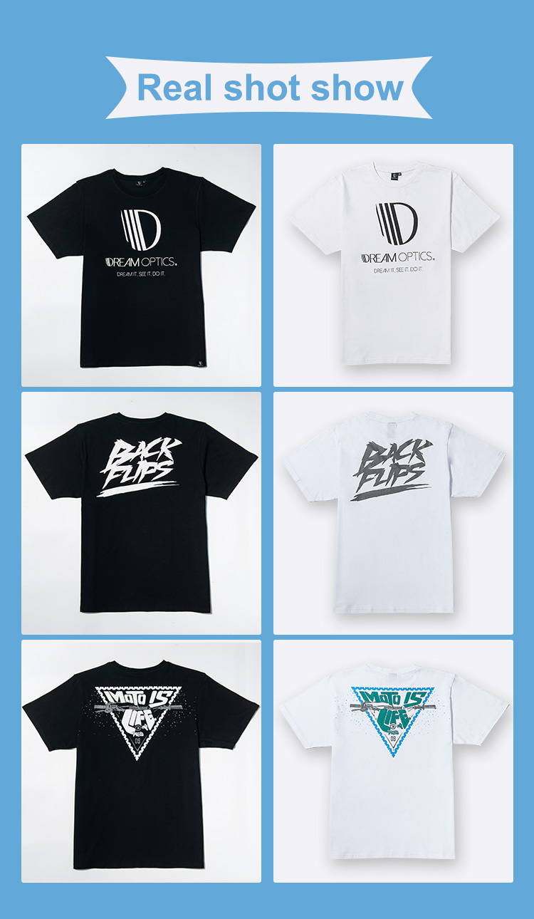 Customize Printing Men's T-shirts 100% Combed Cotton Plain Plus Size with Custom Logo