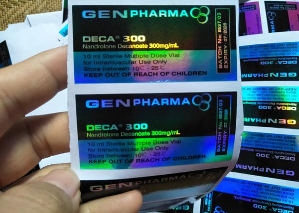 Quality Blue Color Custom Hologram Print Prescription Bottle Label For 10Ml Vial for sale