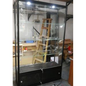China Aluminum Glass Display Showcase Brushed Store Display Cabinet wholesale