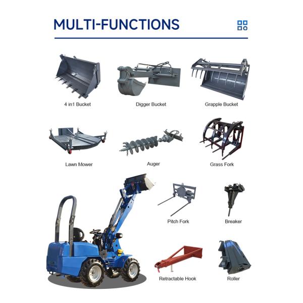 45° Dumping Landscaping Small Wheel Loader With 49° Steering Angle