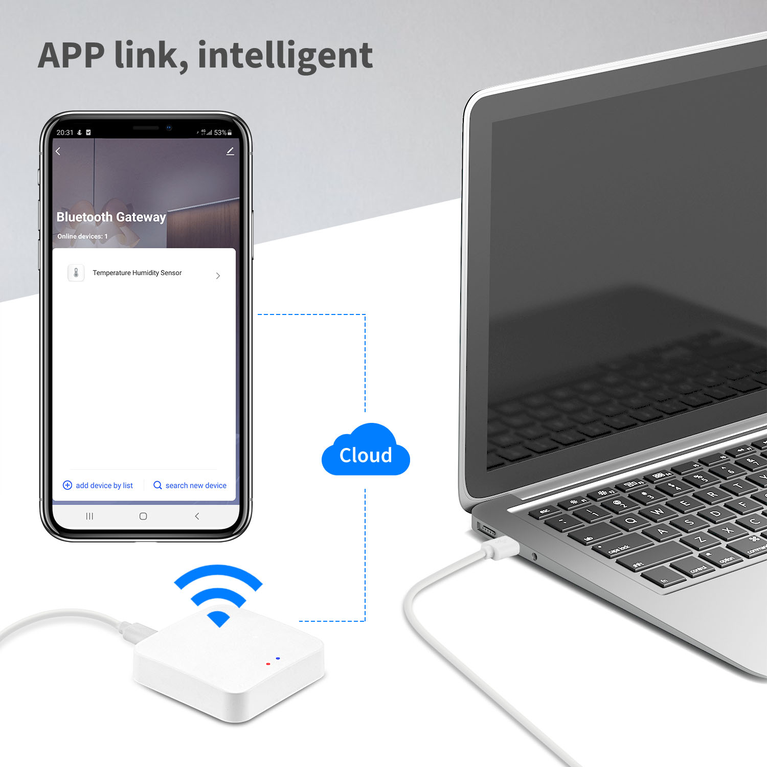 Bluetooth 5.0 Tuya Zigbee Gateway 5V 1A Smart Life Zigbee Gateway
