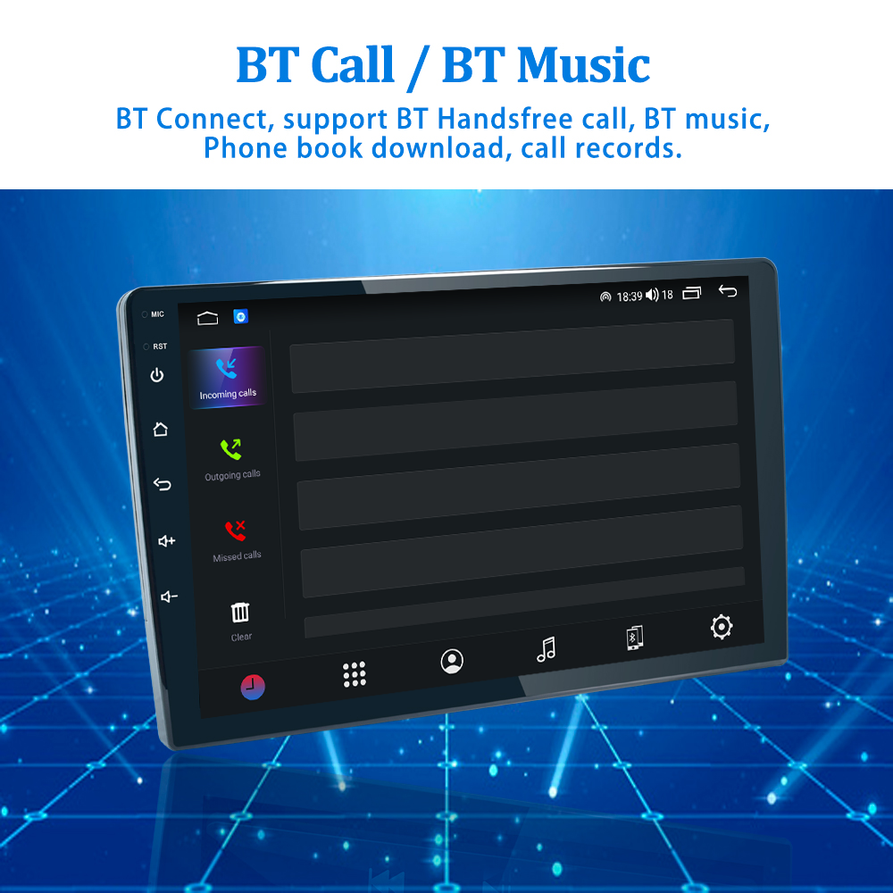 Universal Radio Stereo Audio Head Unit 9 Inch 2 Din Double Din Car DVD Player with Bluetooth