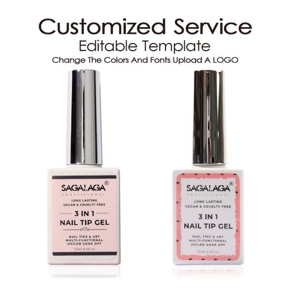 Acrylic Nails UV Gel X Full Cover Nail Tips Gel Professional 3 in 1 Nail Glue Gel for Almond/Ballerina Coffin Nails