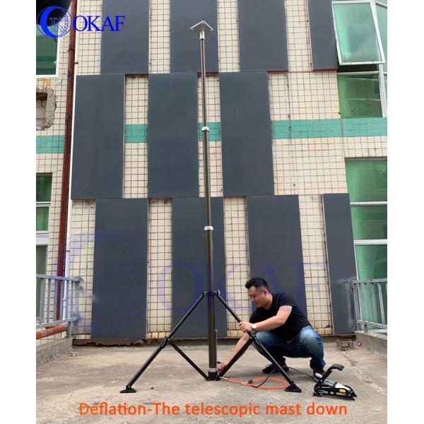 Foot Pump Telescopic Mast Pole 3.5 Meter Tripod Light Tower For LED Lighting