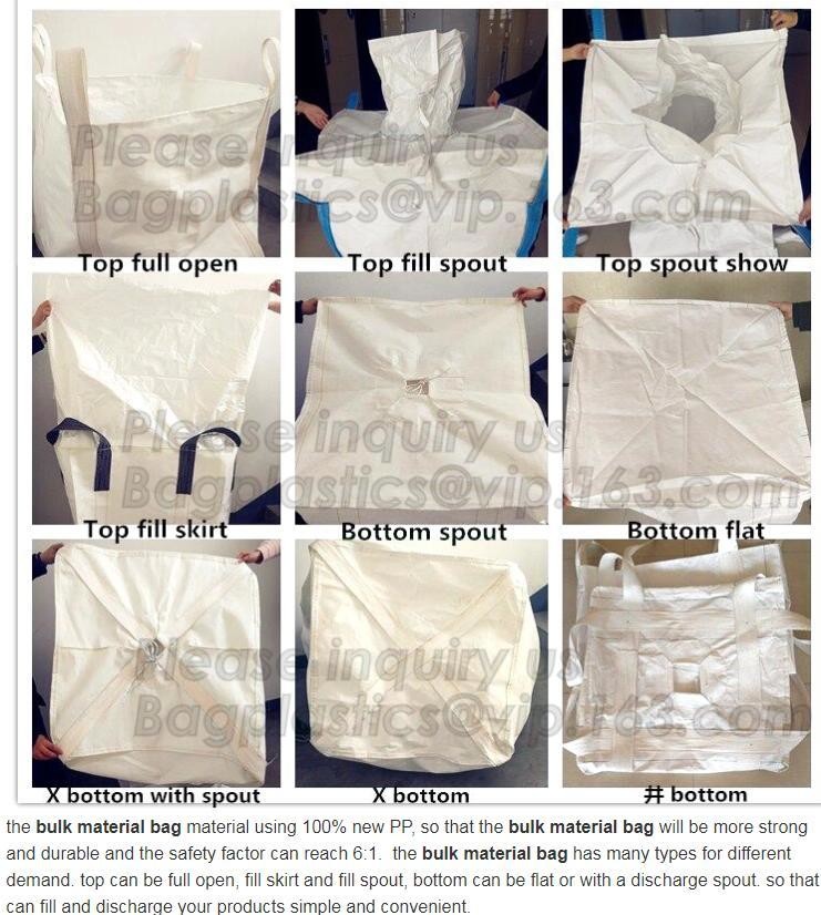polypropylene woven plastic jumbo bag pp big bag for sand, building material, 500kg-1000kg PP Woven Jumbo Bag Big Bag wi