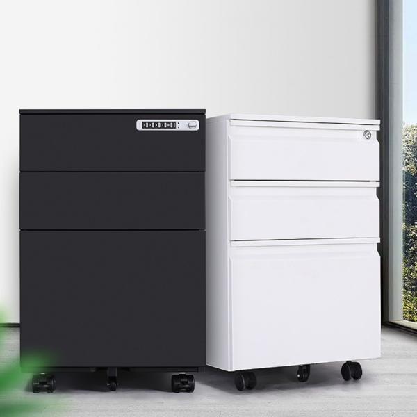 Quality Three Drawers Cold Rolled Pedestal Filing Cabinets Environmentally Friendly for sale