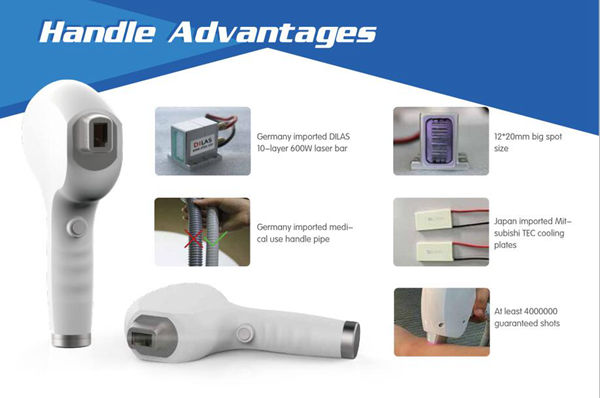 2018 new tranding factory price effective result 600W 12*20mm 810nm laser hair removal machine