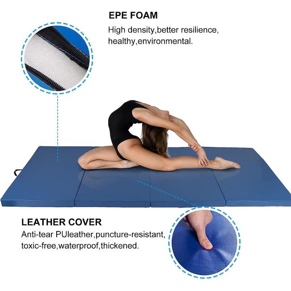 Folding Rubber EVA Mat, EPE Foam, Thick Folding Gymnastics Exercise Mat Aerobics Stretching Yoga Mats