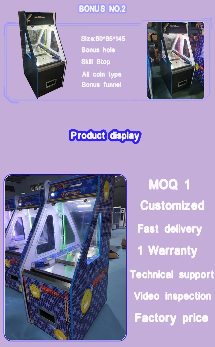 Amusement Center Arcade Coin Quarter Pusher Machine High Revenue Single Player