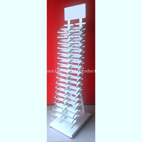 Quality 2050mm Height 320*480 mm  Sample Display Rack , Glass Display Racks With White for sale