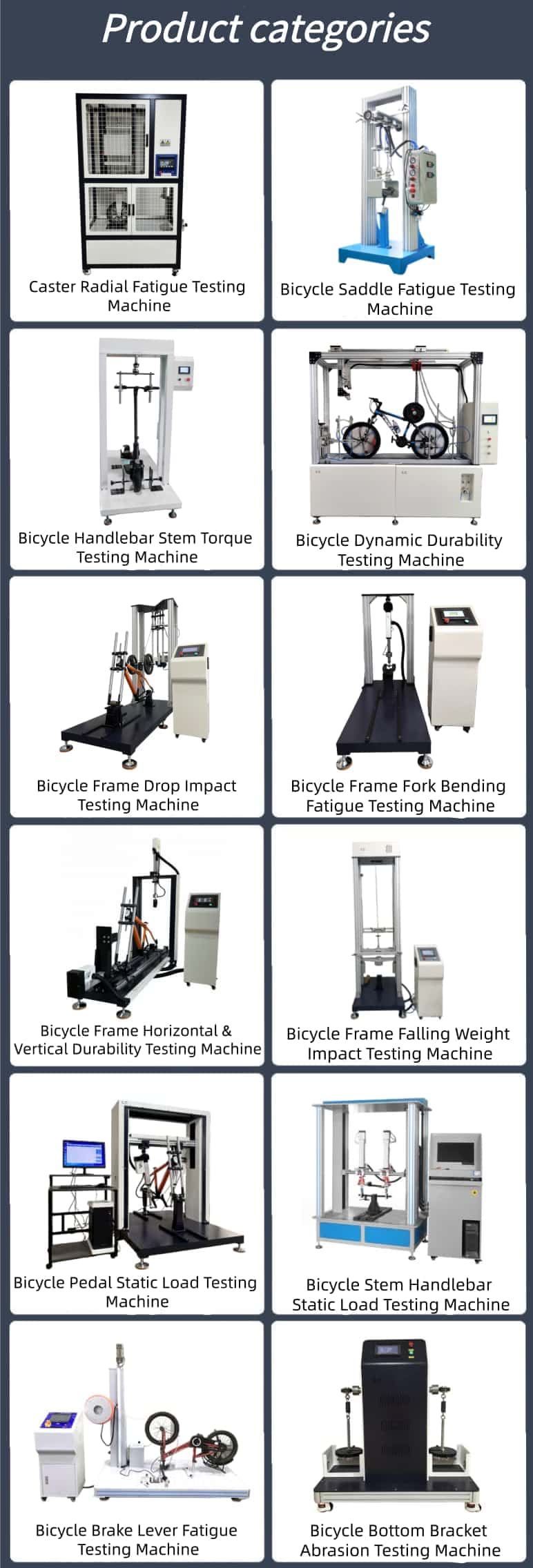 Bicycle Static Load Strength Testing Machine Bicycle Pedaling Fatigue Testing Machine