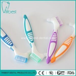 Nylon Bristle Oral Care Denture Tooth Brush Two Head